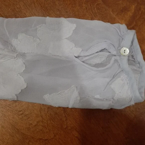 Wilfred fairycore boho distressed sheer cropped embroidered blouse top - Picture 7 of 15